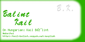 balint kail business card